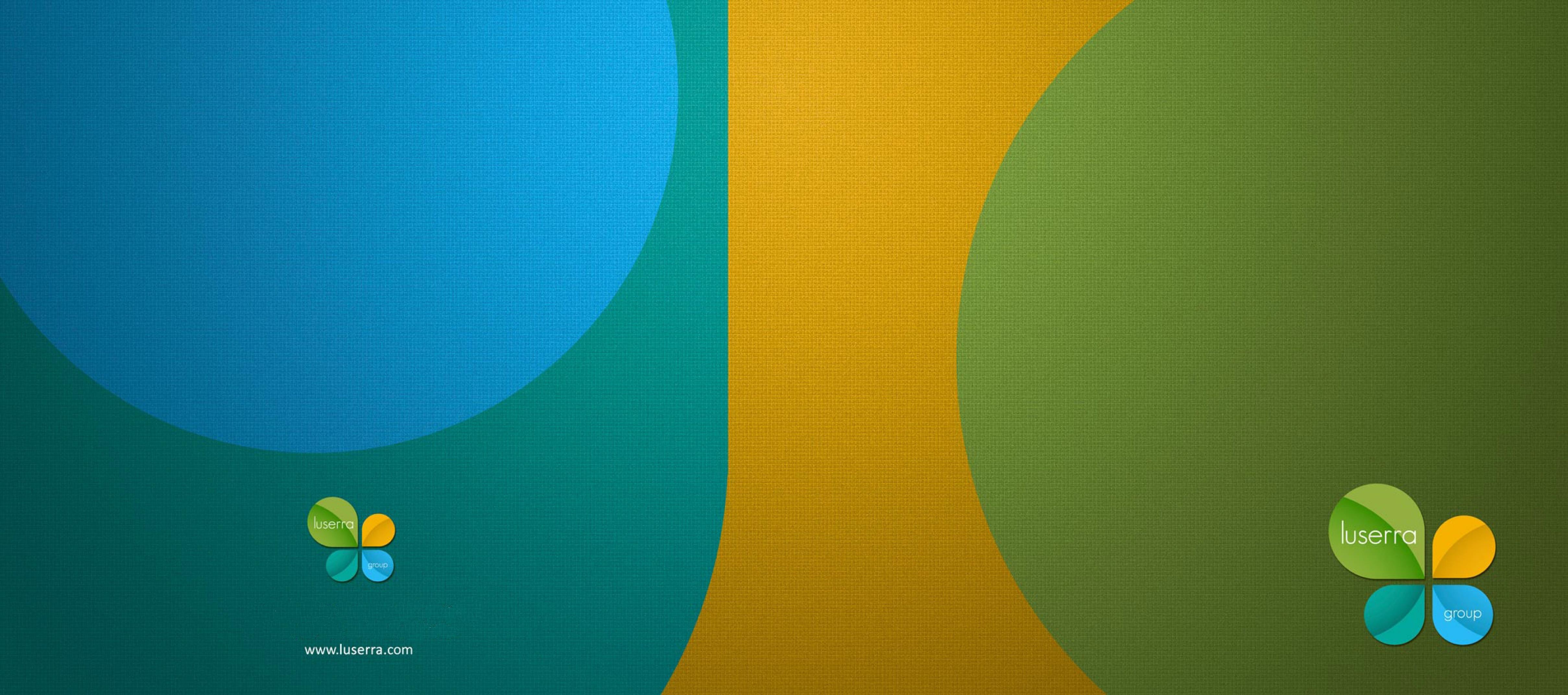 Identidad visual de Luserra en azul, turquesa, amarillo y verde